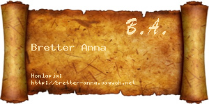 Bretter Anna névjegykártya