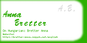 anna bretter business card